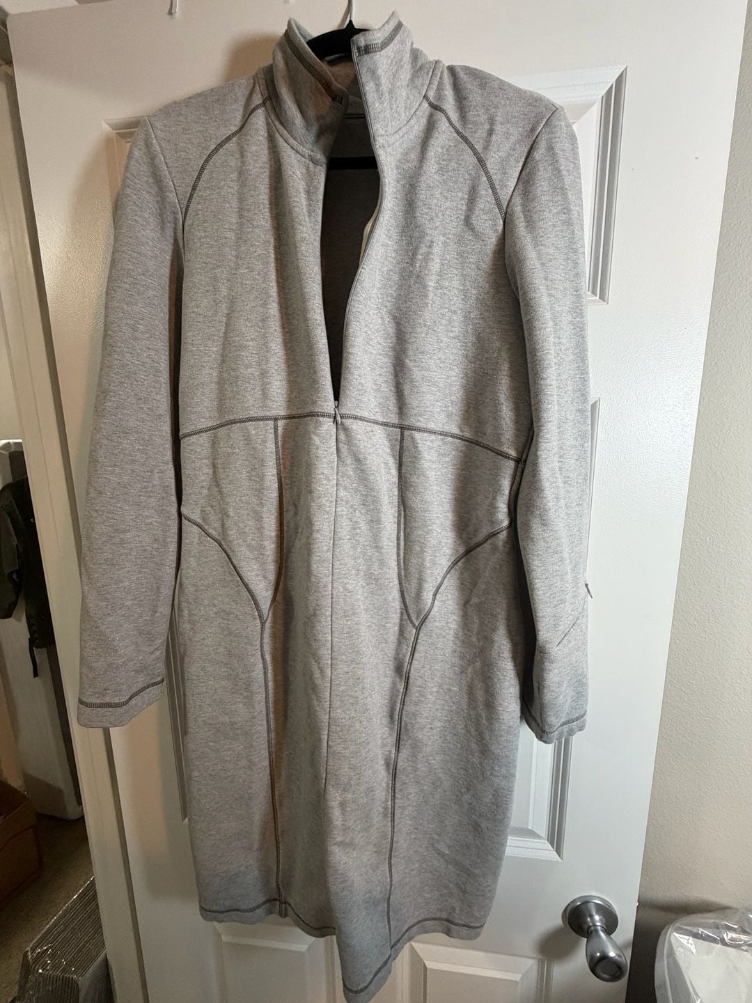Athleta Cassidy Ponte Knit Half Zip Dress Grey Size L NWOT 2
