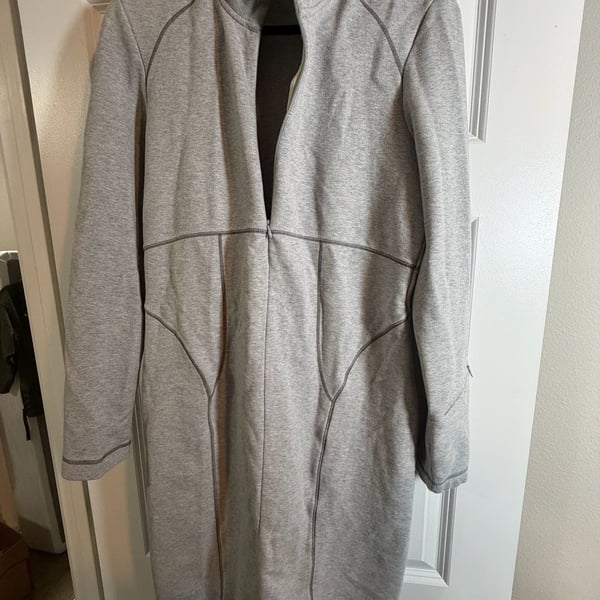 Athleta Cassidy Ponte Knit Half Zip Dress Grey Size L NWOT