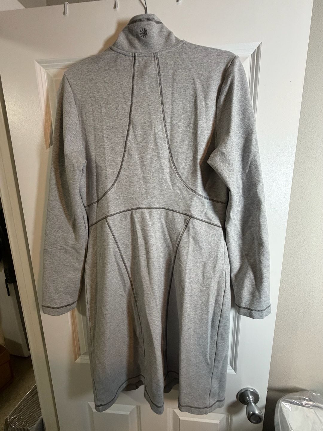 Athleta Cassidy Ponte Knit Half Zip Dress Grey Size L NWOT 3