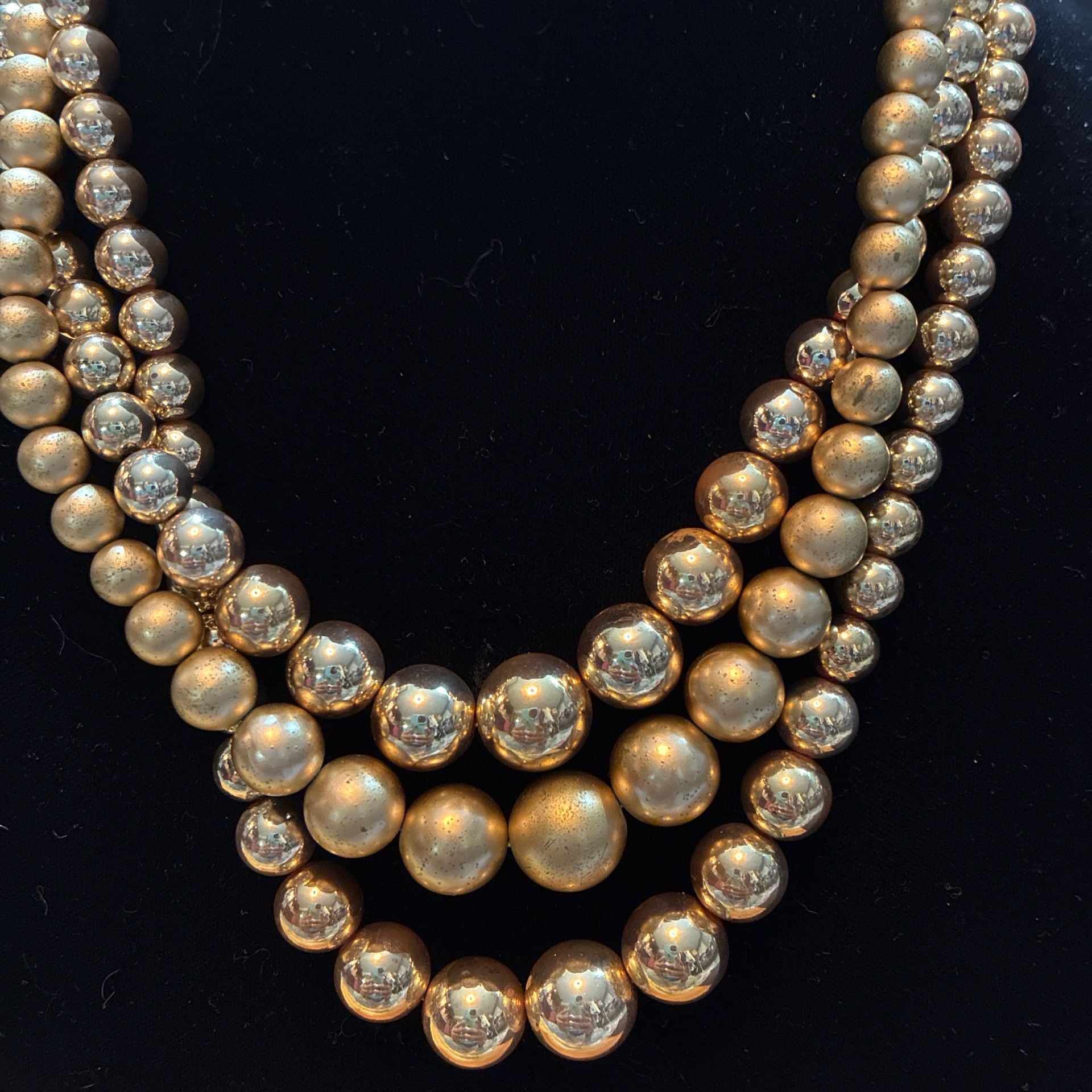 Vintage 1950s Japanese Gold Glass Pearls 8