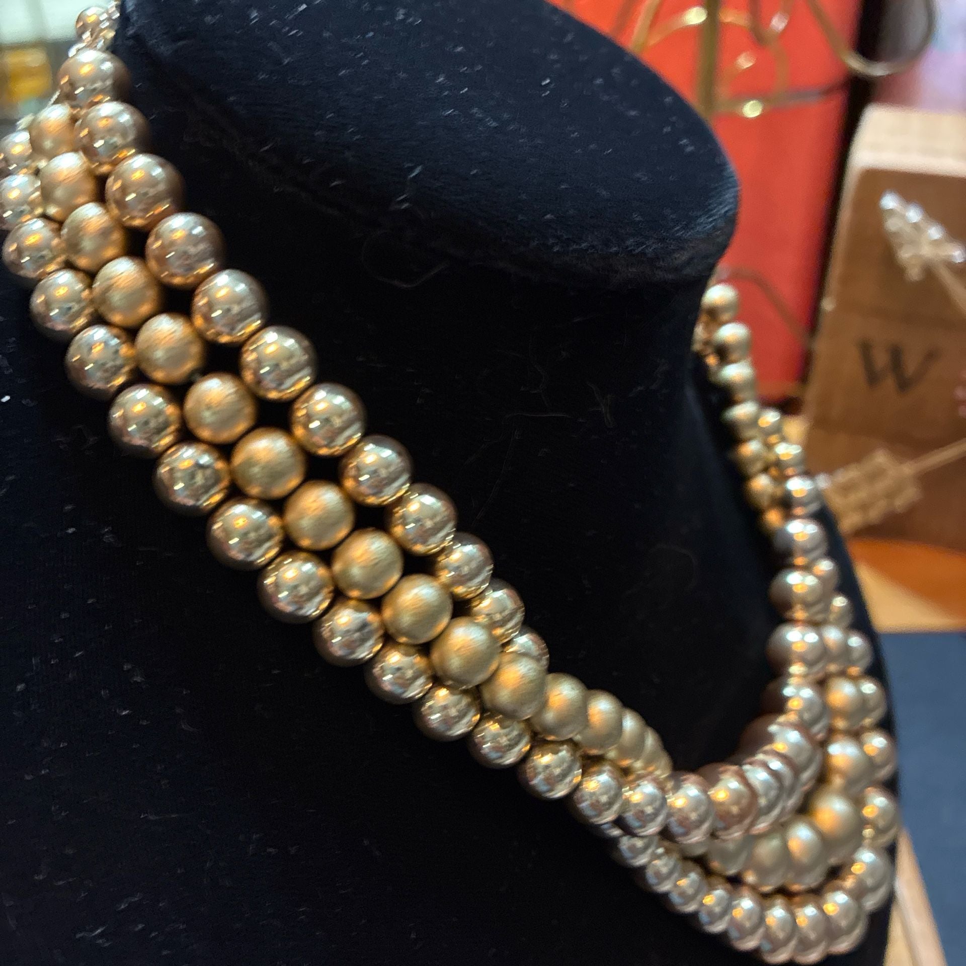 Vintage 1950s Japanese Gold Glass Pearls 10
