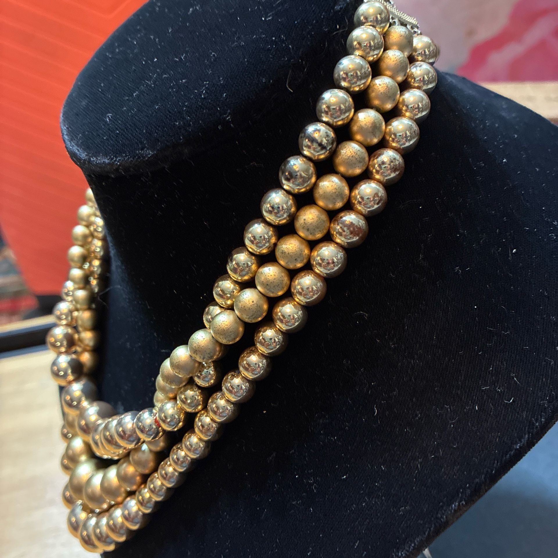 Vintage 1950s Japanese Gold Glass Pearls 12