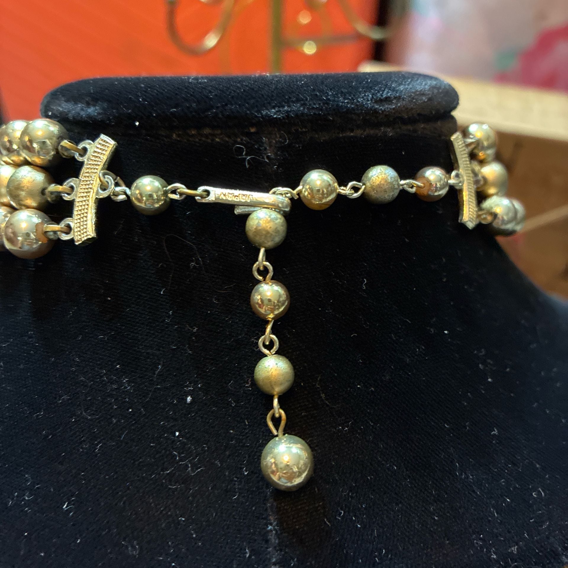 Vintage 1950s Japanese Gold Glass Pearls 13