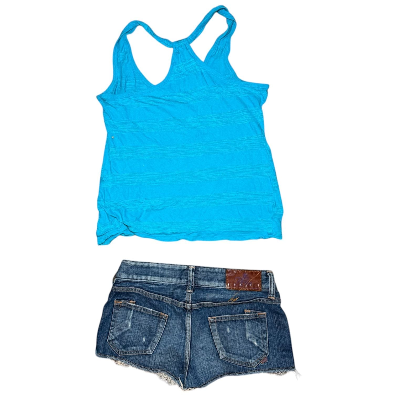 One Clothing Teal Racerback Tank Top Womens S Blue Stretch Casual Basic 6