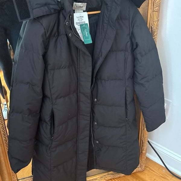 L.L.Bean Women's Ultrawarm 3/4 Down Coat with Faux-Fur Hood, Size XS, Black