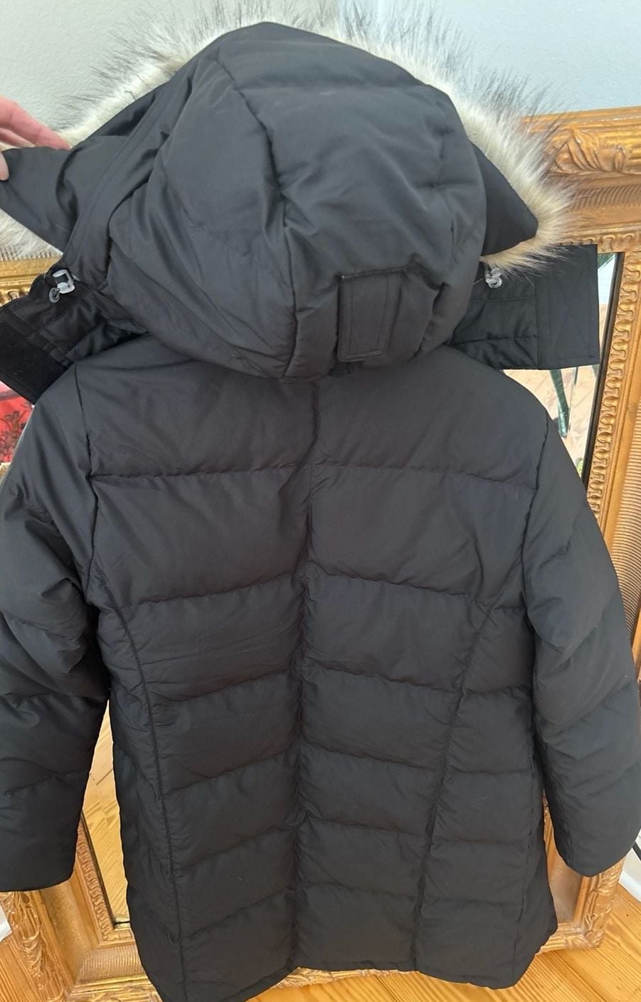 L.L.Bean Women's Ultrawarm 3/4 Down Coat with Faux-Fur Hood, Size XS, Black 7