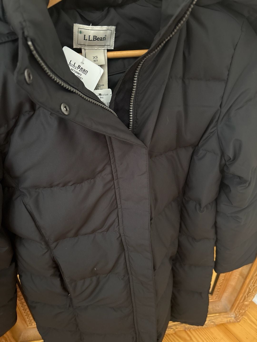 L.L.Bean Women's Ultrawarm 3/4 Down Coat with Faux-Fur Hood, Size XS, Black 9