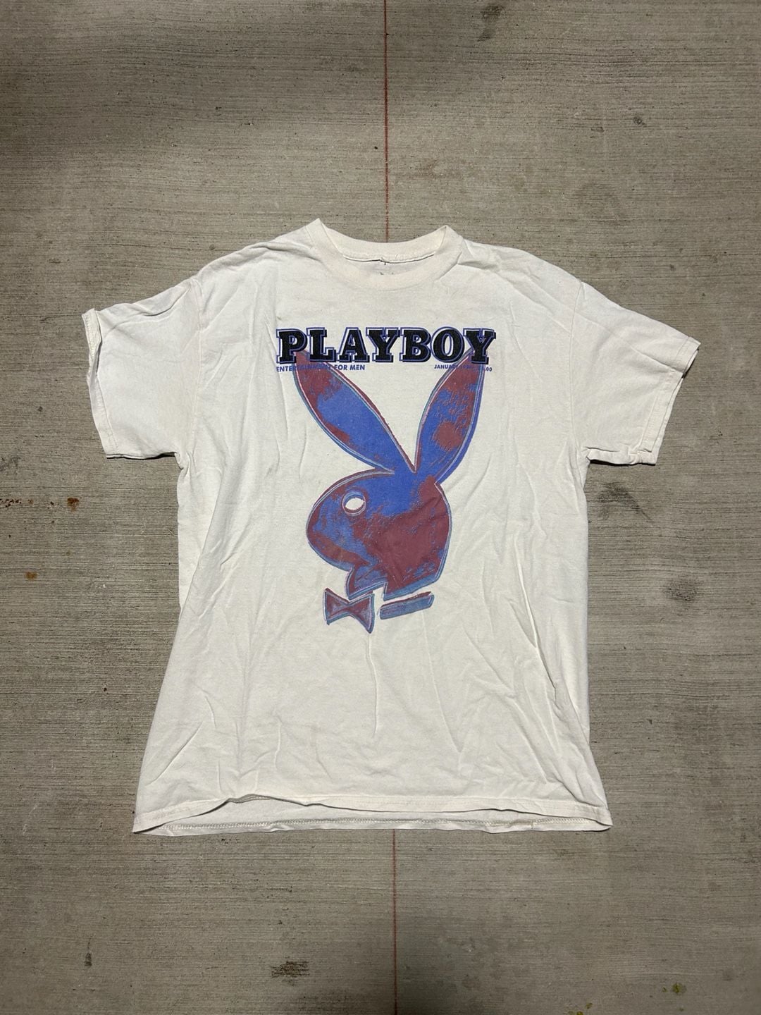 Playboy T-Shirt White Vintage Style Bunny Logo 2