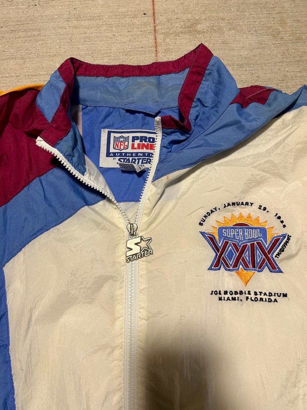 Vintage Starter NFL Pro Line Super Bowl XXIX 1995 Miami Windbreaker 3
