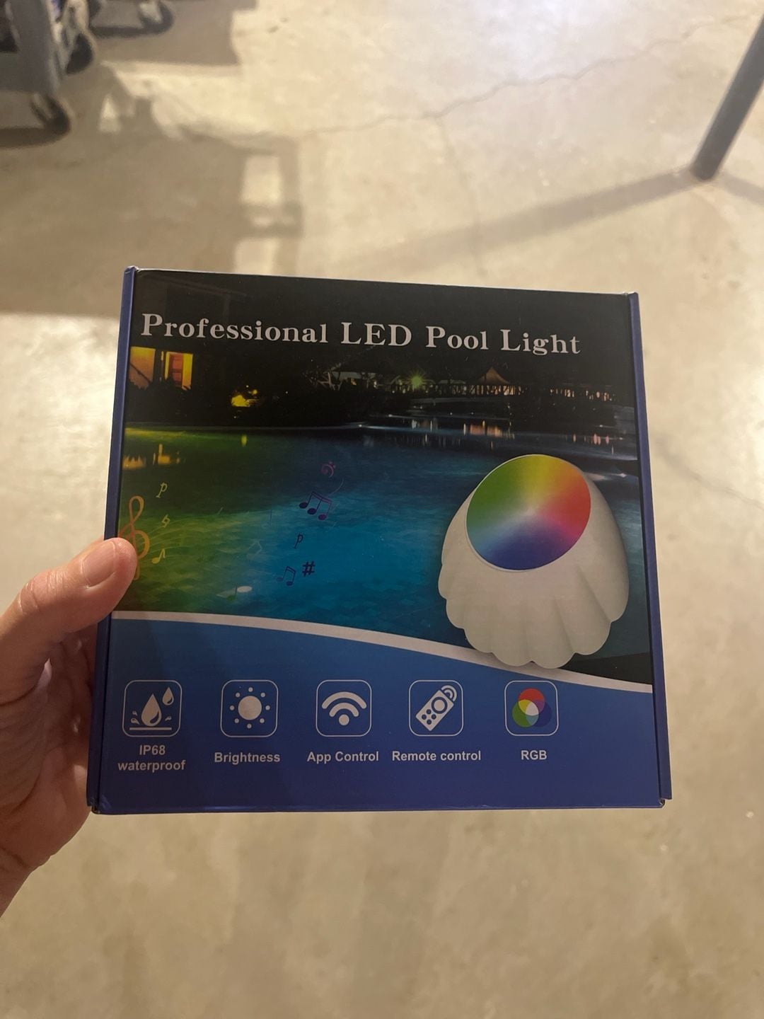 2 LED Pool Lights, Bluetooth App Remote Color Change Dimmable Submersible 1