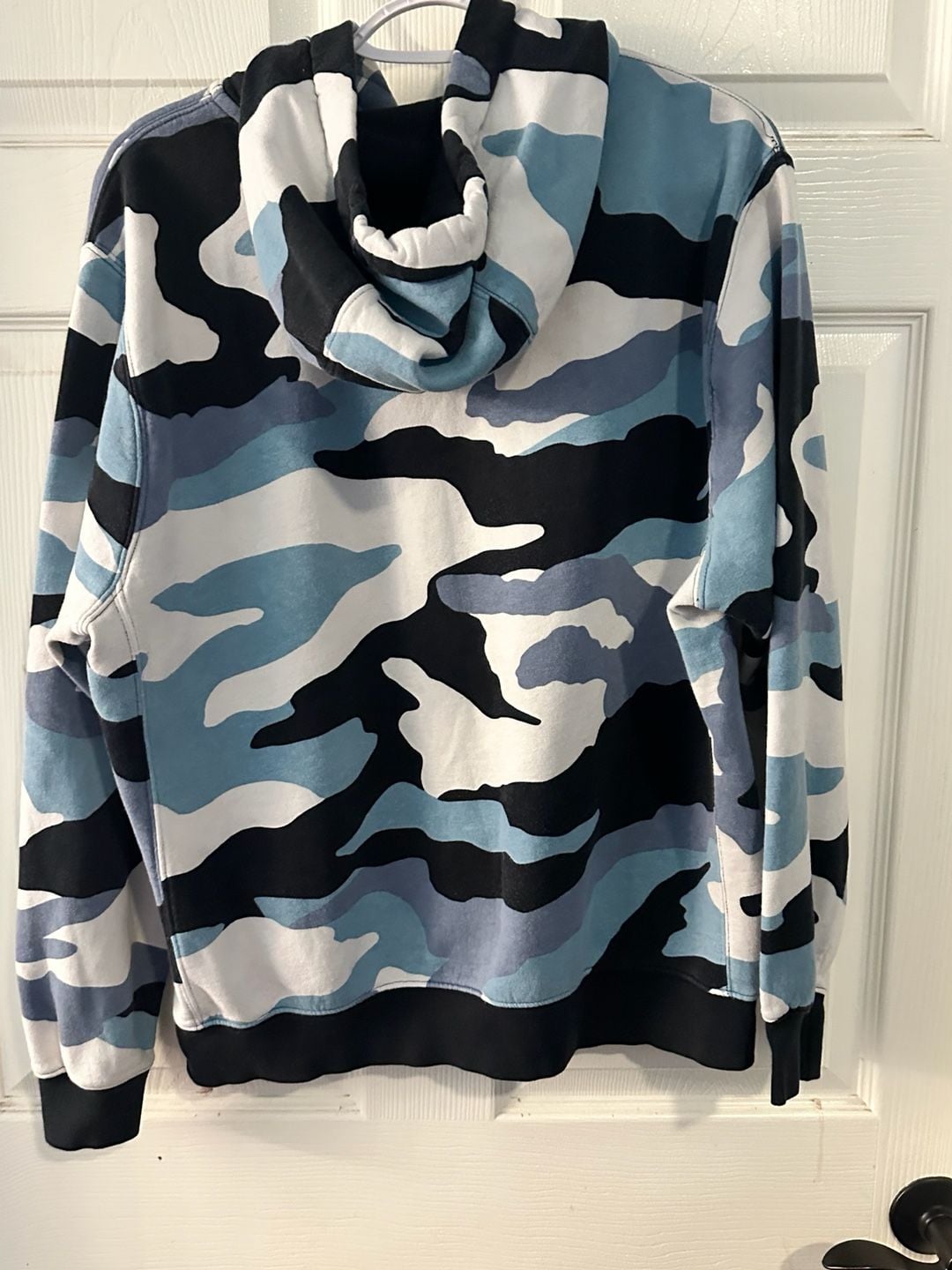 Nike Sportswear Club Fleece Blue Camo Hoodie Size M 3