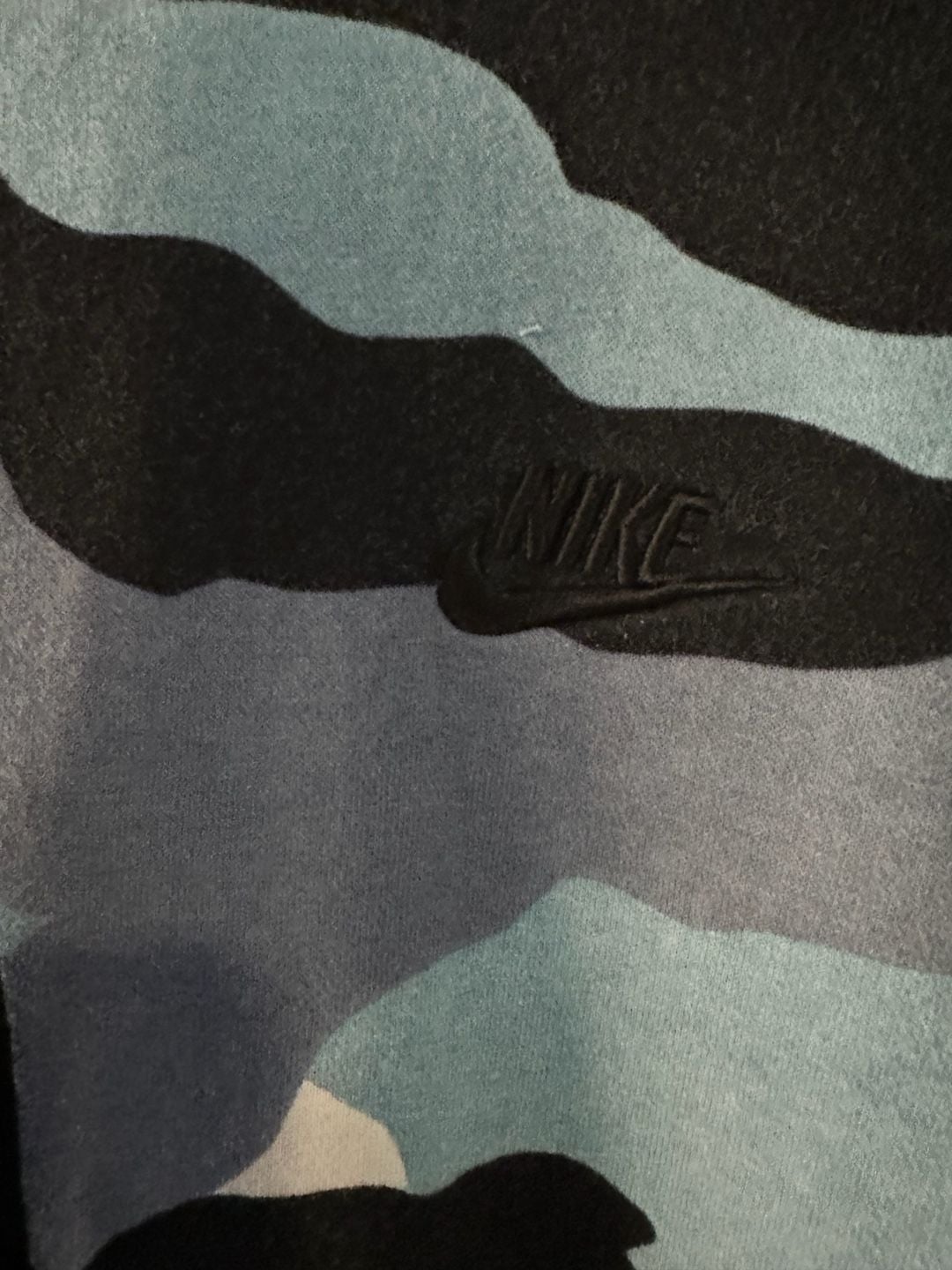 Nike Sportswear Club Fleece Blue Camo Hoodie Size M 4