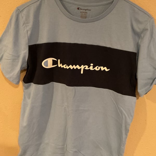 Champion Boys' Colorblock Script Logo T-Shirt, Size XL (18/20)