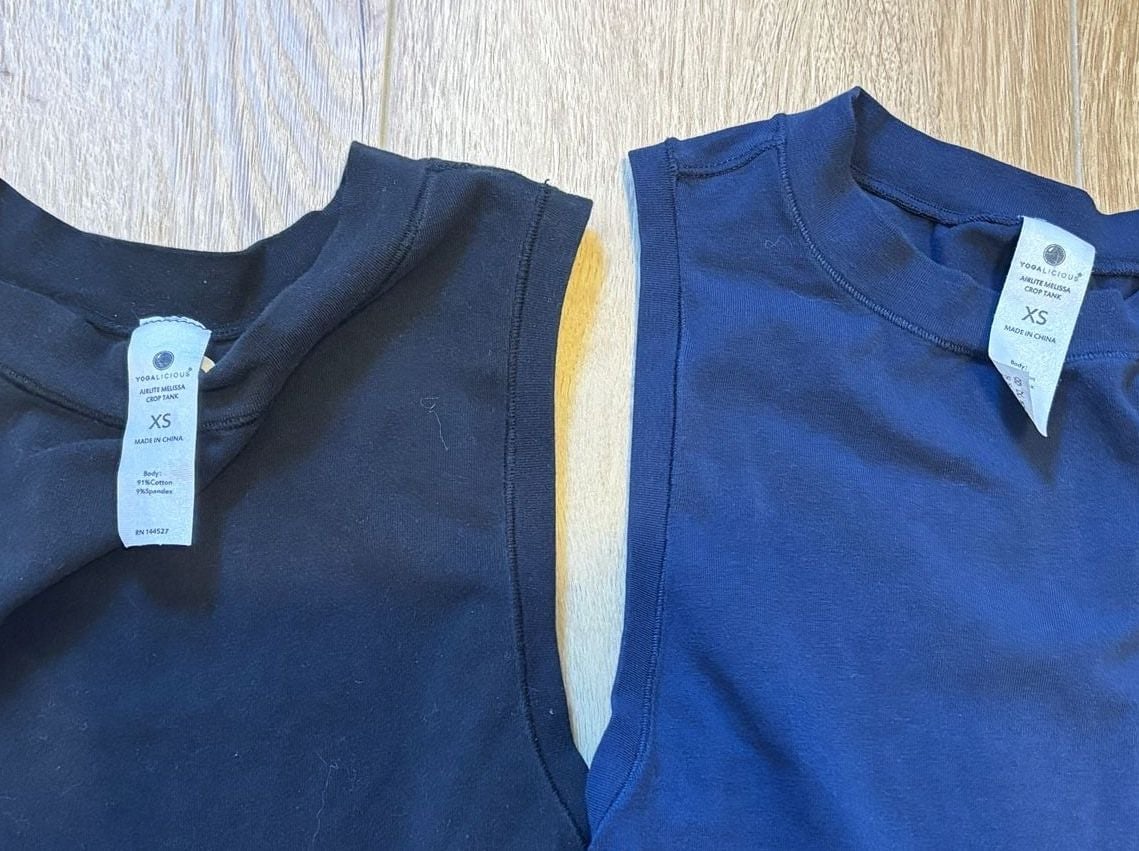 Yogalicious Airlite Melissa Crop Tank Top Set of 2 Black and Navy Size XS 2