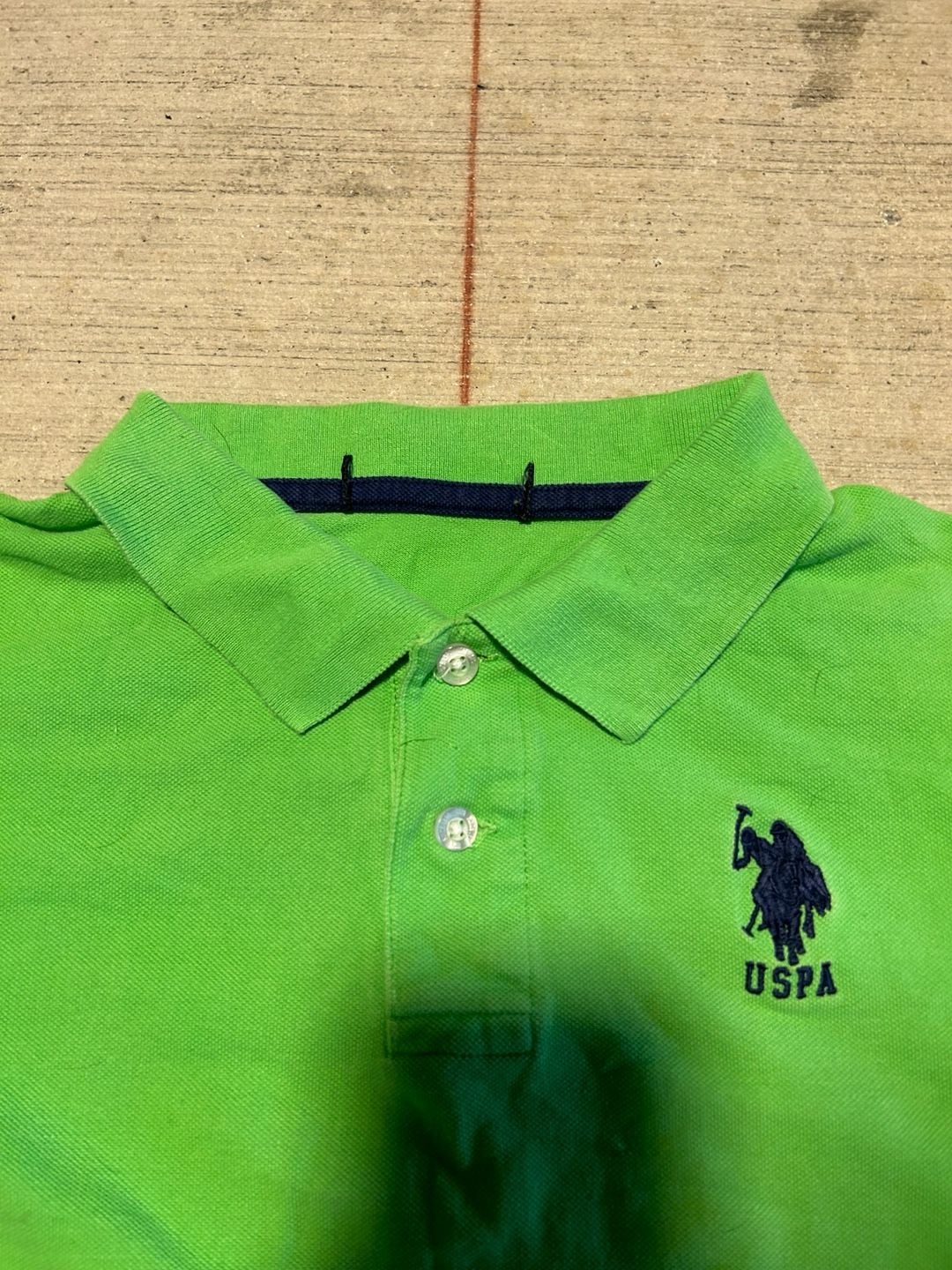 U.S. Polo Assn. Mens Slim Fit Short Sleeve Polo Shirt with Applique Green Flash Medium : , 4