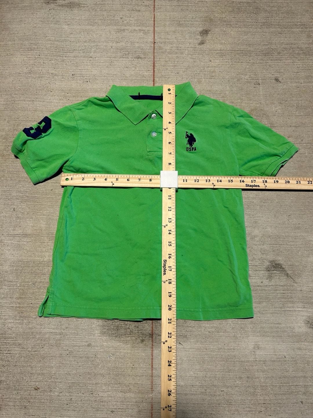 U.S. Polo Assn. Mens Slim Fit Short Sleeve Polo Shirt with Applique Green Flash Medium : , 5