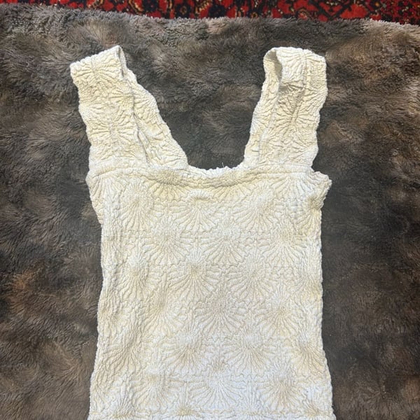 Free People Popcorn Sunburst Textured Tank Top in Cream