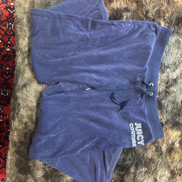 Juicy Couture Navy Blue Velour Drawstring Sweatpants Size M