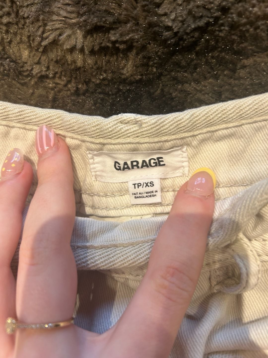 Garage Beige Cargo Denim Mini Skirt Size XS 3