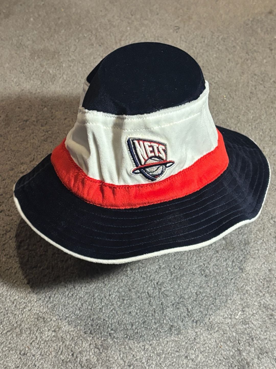 New Era New Jersey Nets NBA Terry Cloth Bucket Hat Size L/XL 2