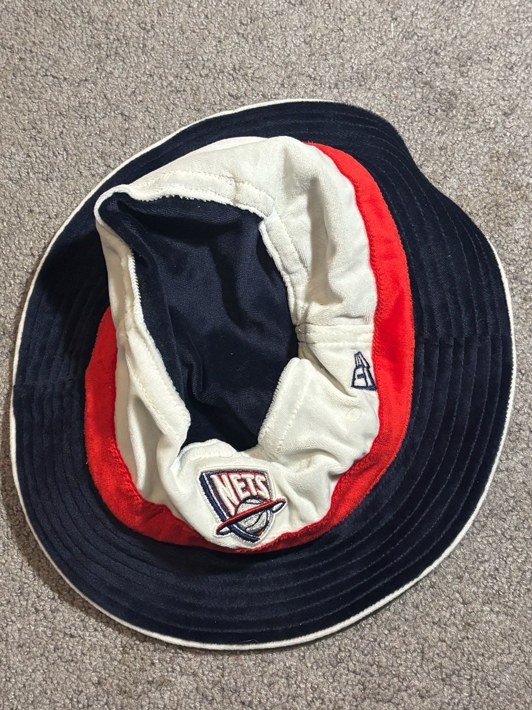New Era New Jersey Nets NBA Terry Cloth Bucket Hat Size L/XL 7