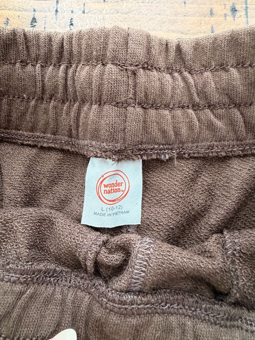 Wonder Nation Boys' Brown Fleece Shorts with Functional Drawstring, Size L (10-12) 3