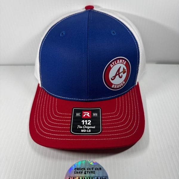 Richardson 112 Atlanta Braves Trucker Snapback Hat, Size, red white and blue