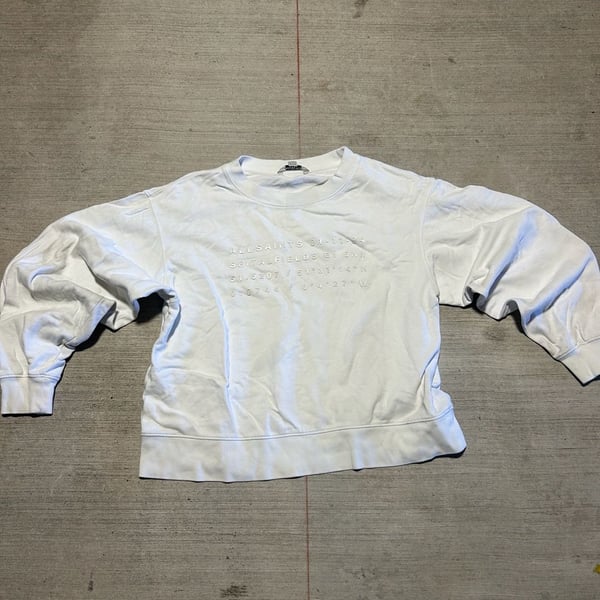 AllSaints Spitalfields Embossed Coordinate Crewneck Sweatshirt White Size Medium