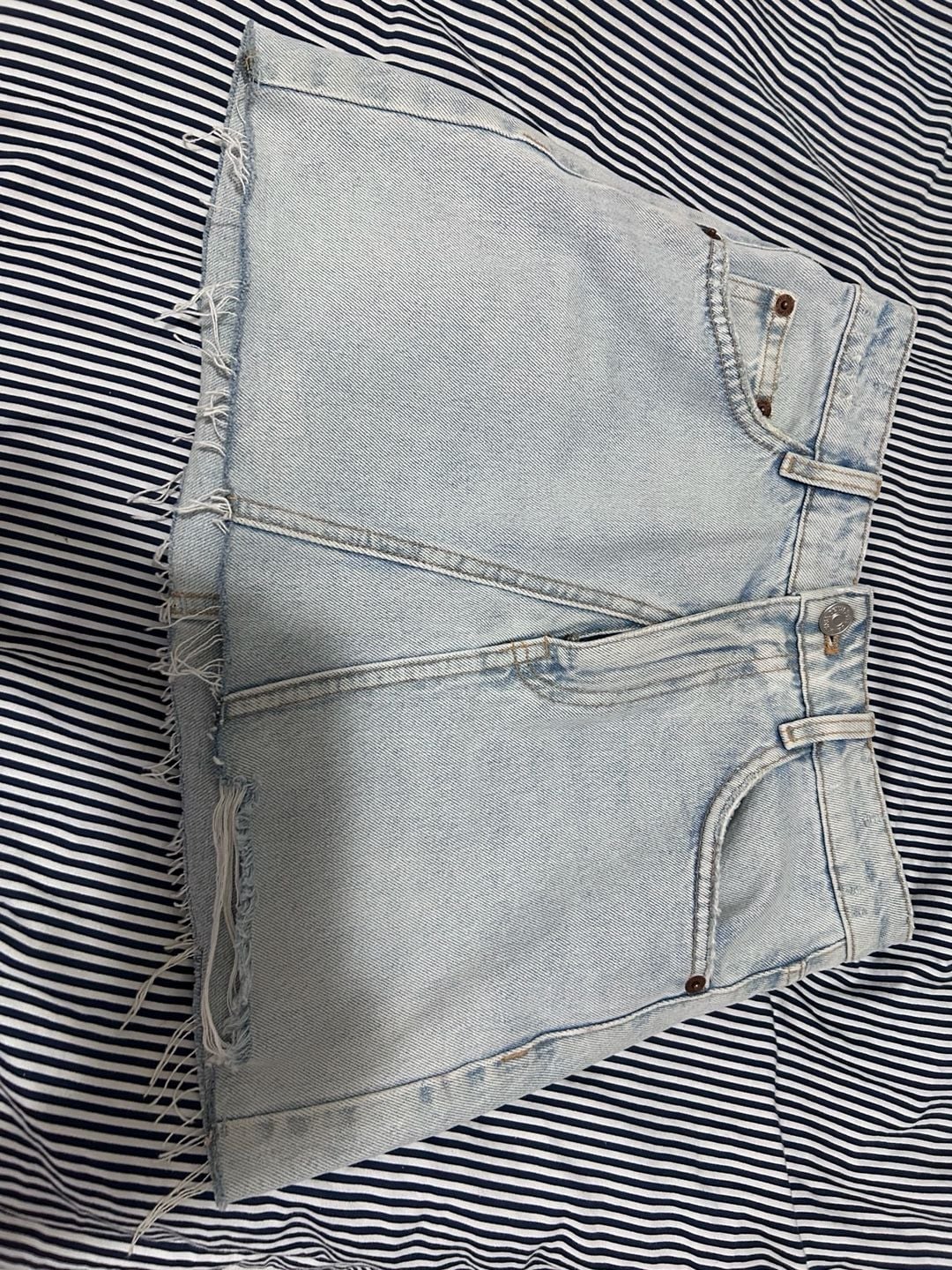 Zara Light Wash Denim Mini skirt 3