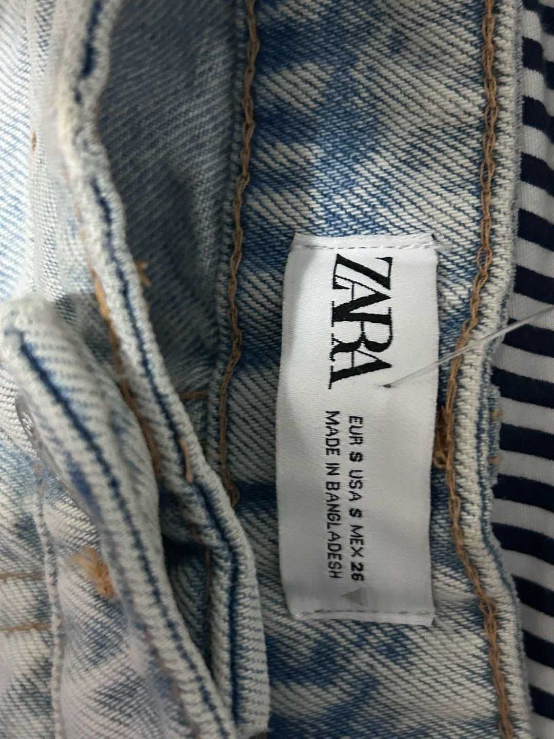 Zara Light Wash Denim Mini skirt 4
