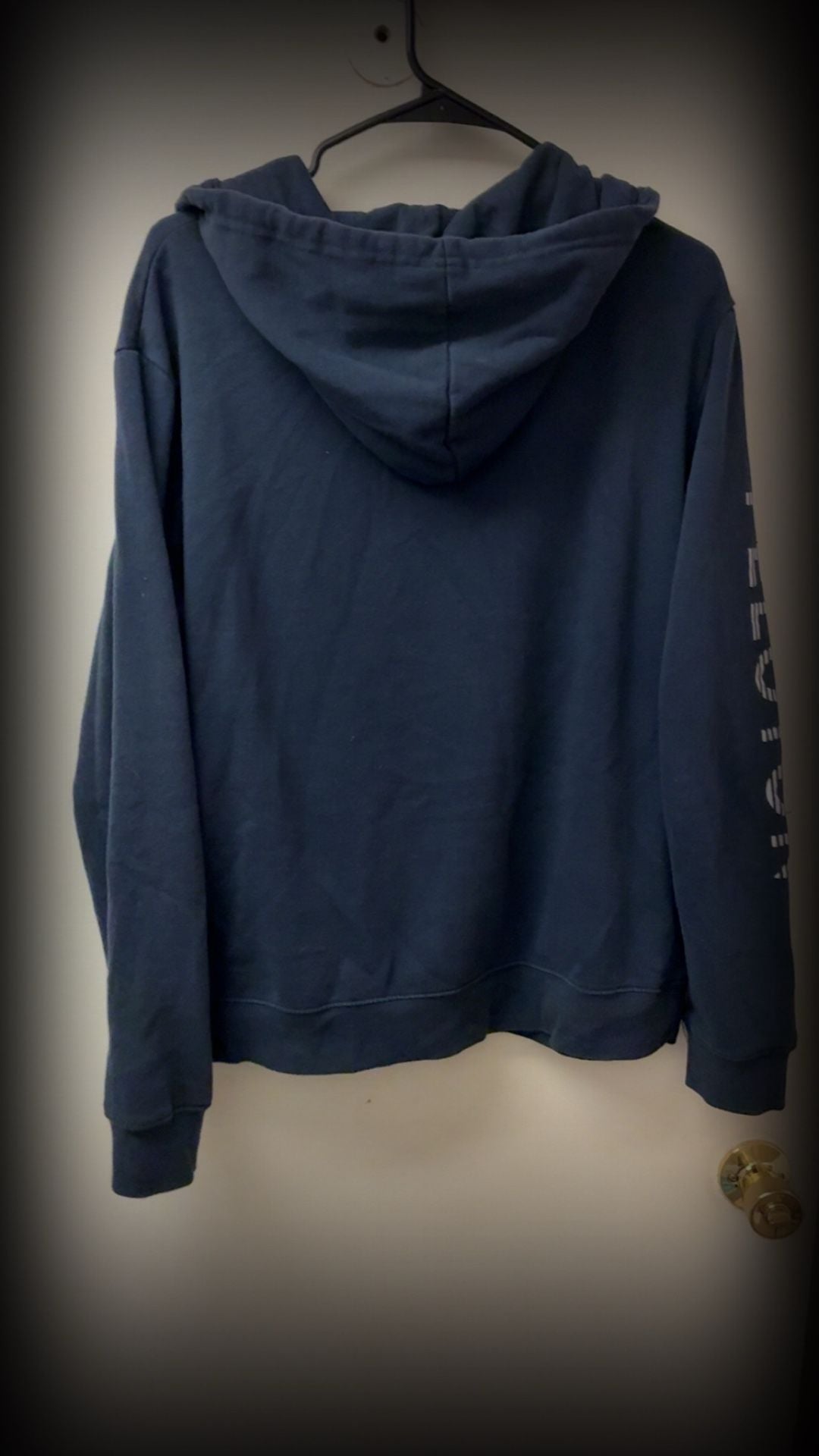 Peloton Navy Blue Full Zip Hoodie with Striped Sleeve Logo Size L 7