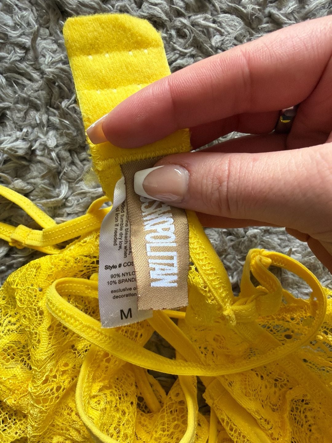 Cosmopolitan Yellow Scalloped Lace Bodysuit Teddy Size M 2