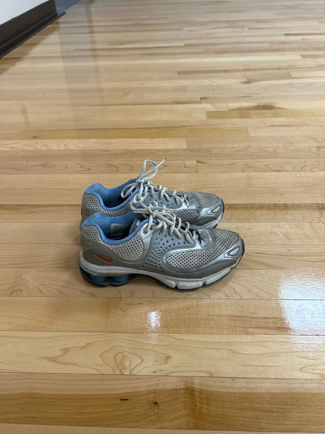 Y2K Nike Shox Turbo Metallic Silver Blue Orange Women's Size 7 3