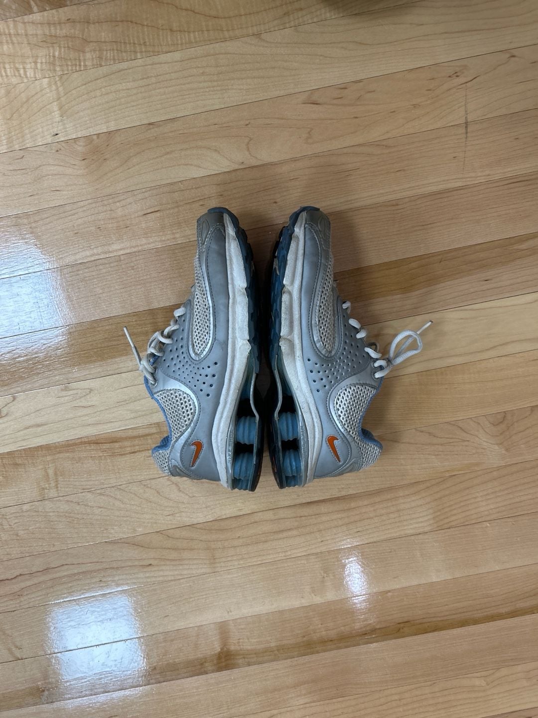 Y2K Nike Shox Turbo Metallic Silver Blue Orange Women's Size 7 5