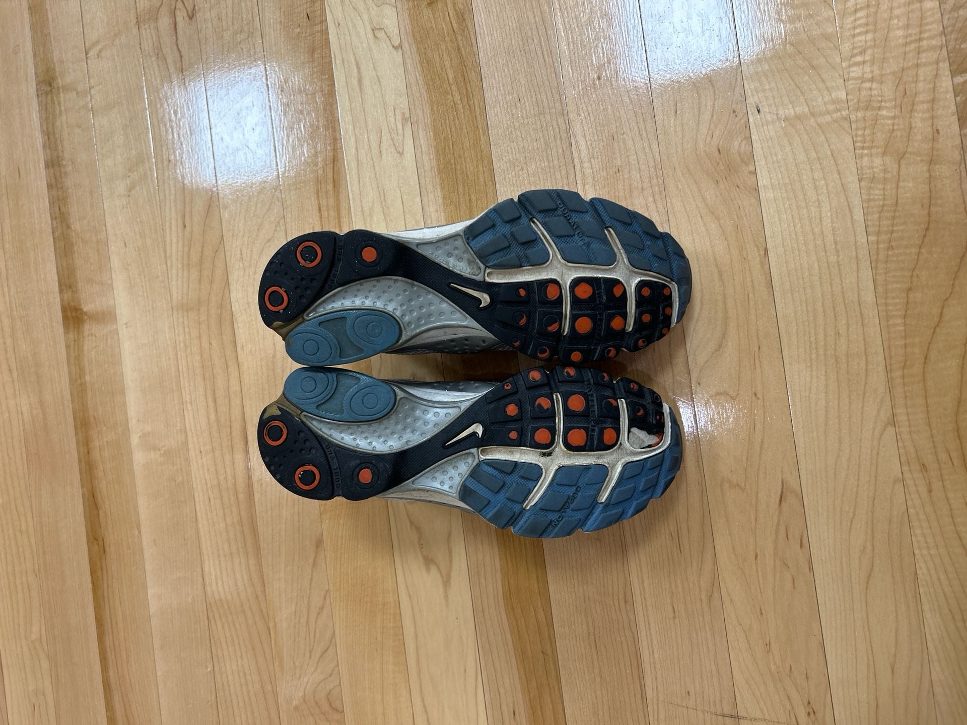 Y2K Nike Shox Turbo Metallic Silver Blue Orange Women's Size 7 6