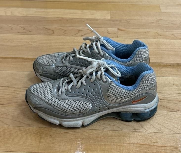 Y2K Nike Shox Turbo Metallic Silver Blue Orange Women's Size 7 2