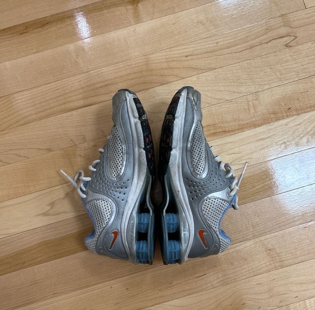 Y2K Nike Shox Turbo Metallic Silver Blue Orange Women's Size 7 4