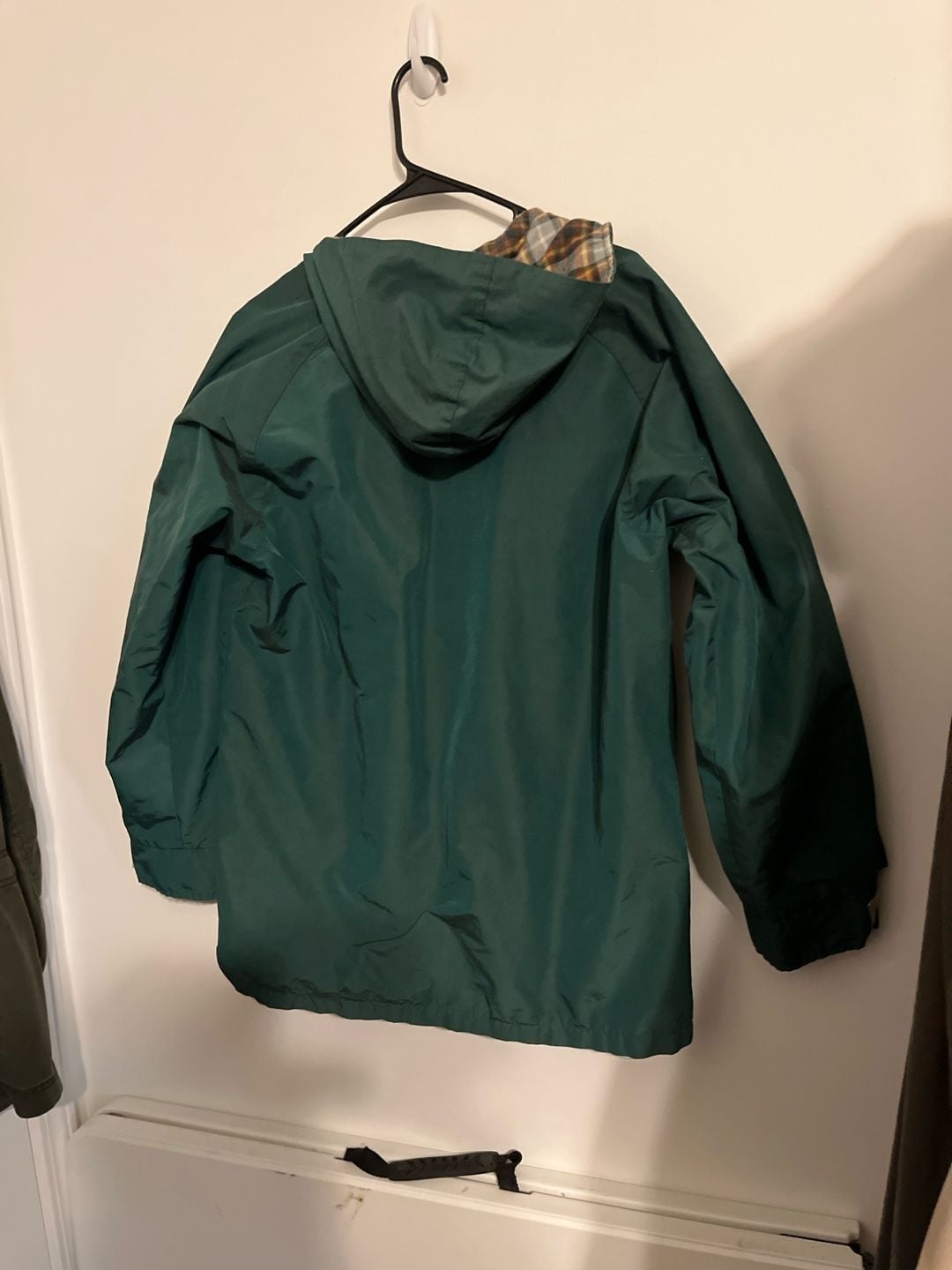 Vintage Sears Plaid Lined Hooded Mountain Parka Jacket Green Size Large 4