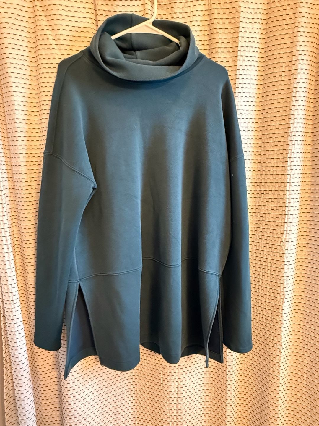 Spanx AirEssentials Mock Neck Tunic in Dark Teal, Size Large 2