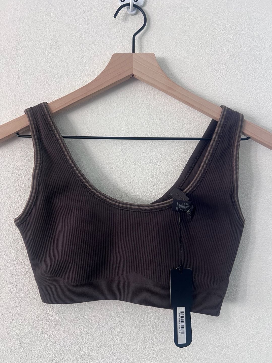 Nike x SKIMS Ribbed Seamless Scoop Bra Phoenix/Truffle Size S BNWT Brown retail $54 2