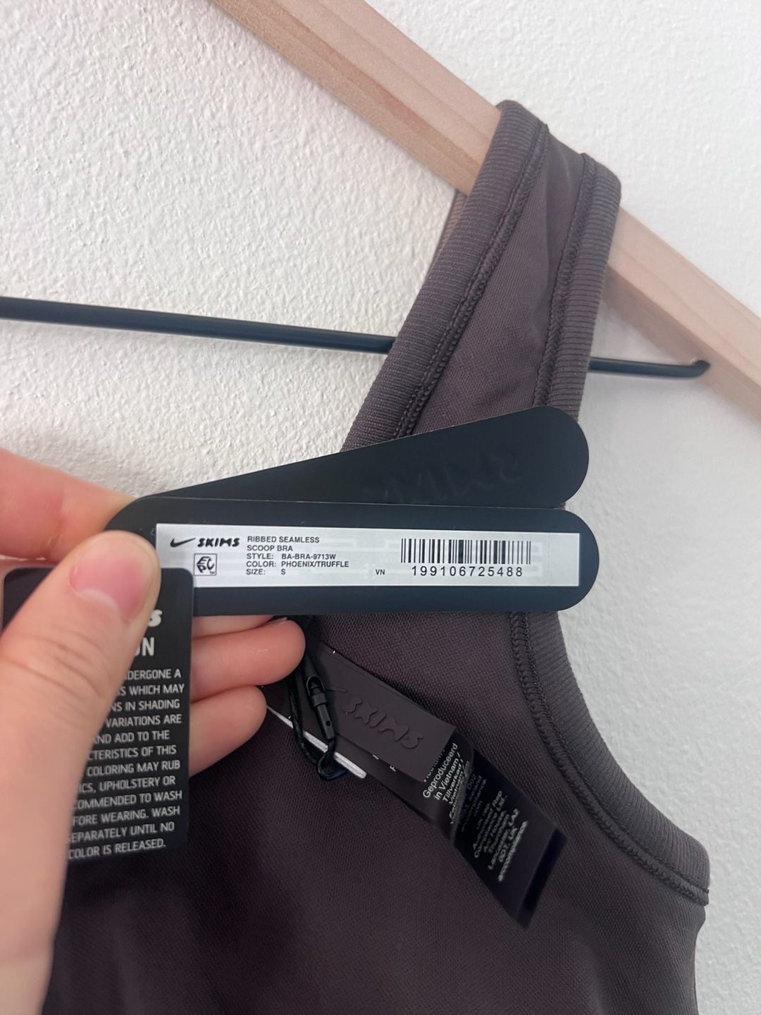 Nike x SKIMS Ribbed Seamless Scoop Bra Phoenix/Truffle Size S BNWT Brown retail $54 4