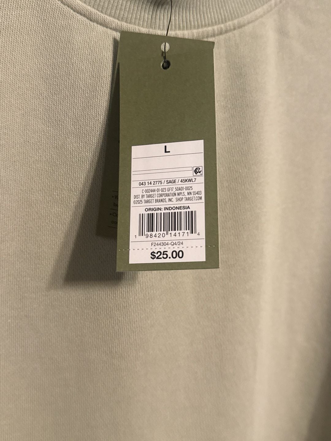Goodfellow & Co Men's Crewneck Sweatshirt Sage Green Size L 4