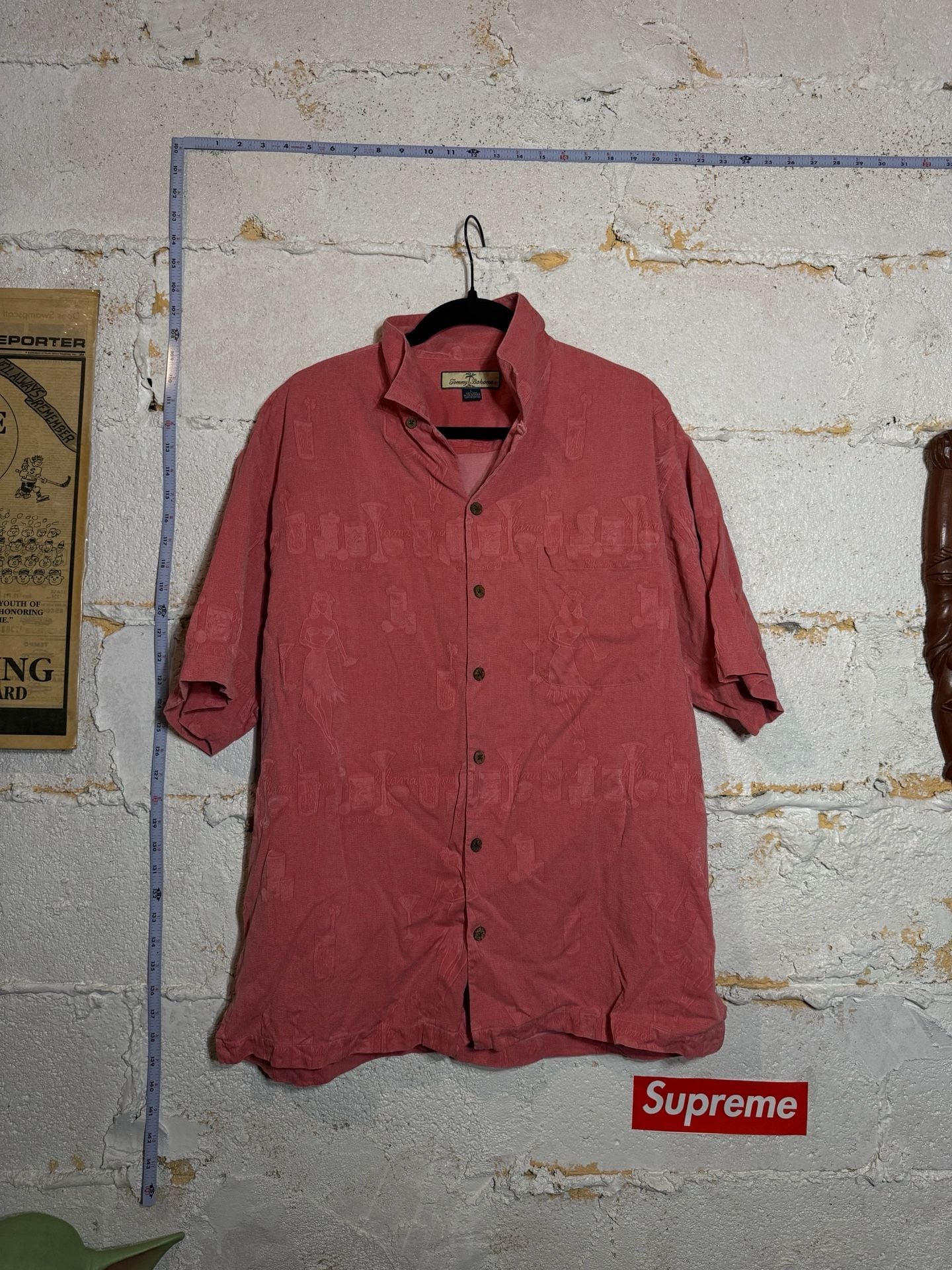 Tommy Bahama 100% Silk Hula Girl & Cocktail Jacquard Camp Shirt Size L 4