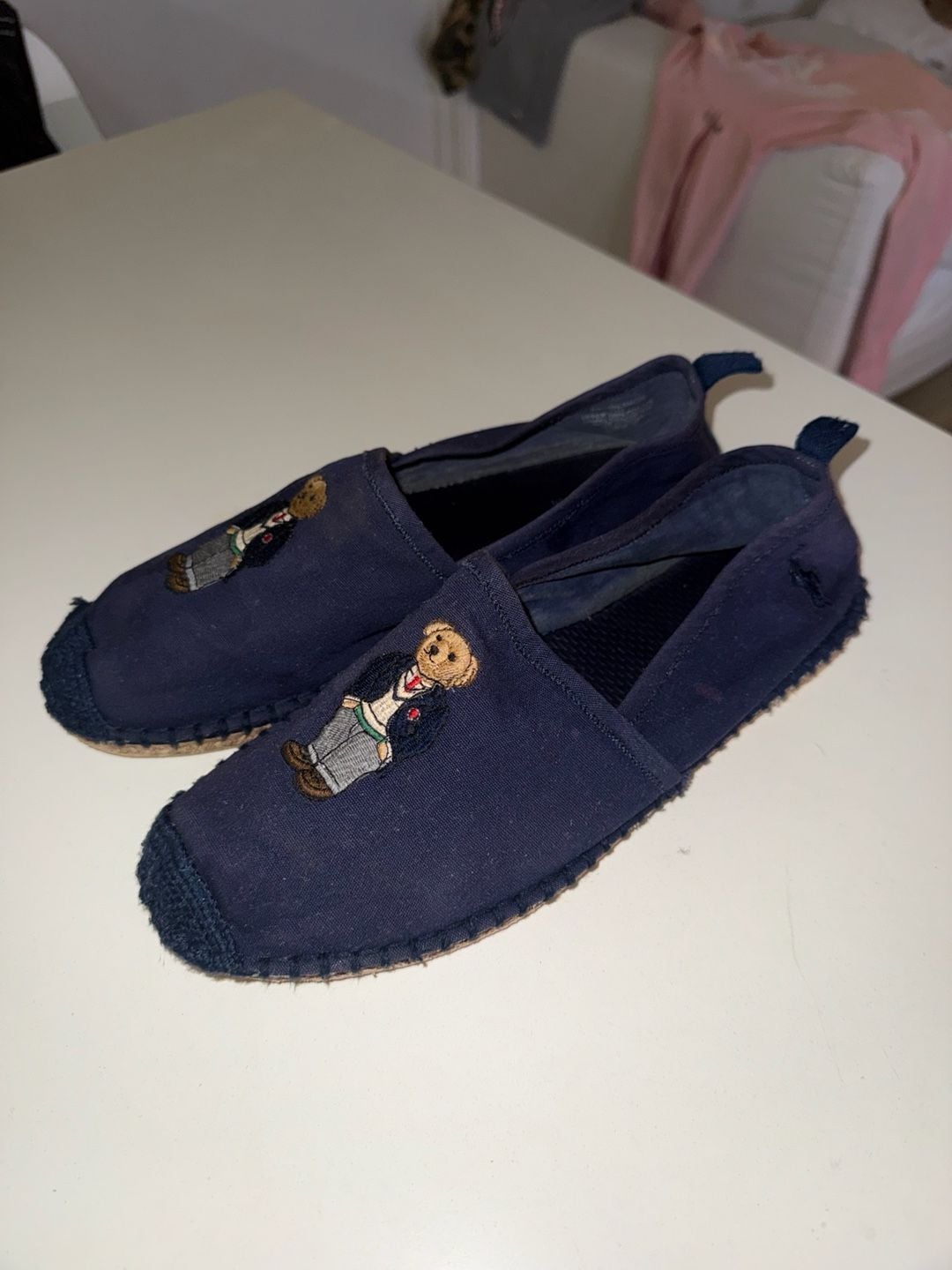 Polo Ralph Lauren Barron Polo Bear Canvas Espadrilles Navy Size 9D 3