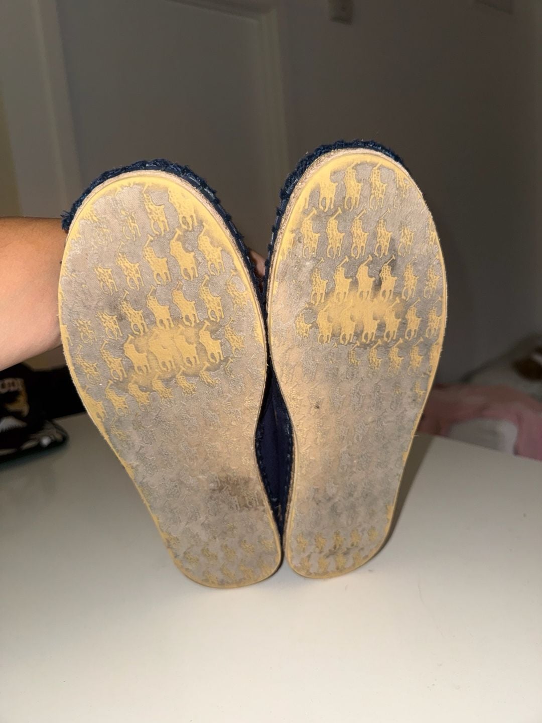 Polo Ralph Lauren Barron Polo Bear Canvas Espadrilles Navy Size 9D 8