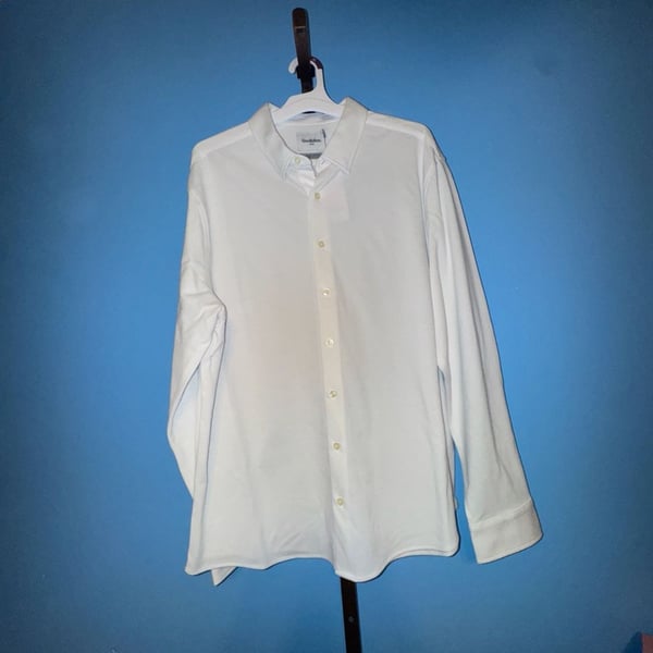 Goodfellow & Co Men's Pique Dress Shirt White Size XL