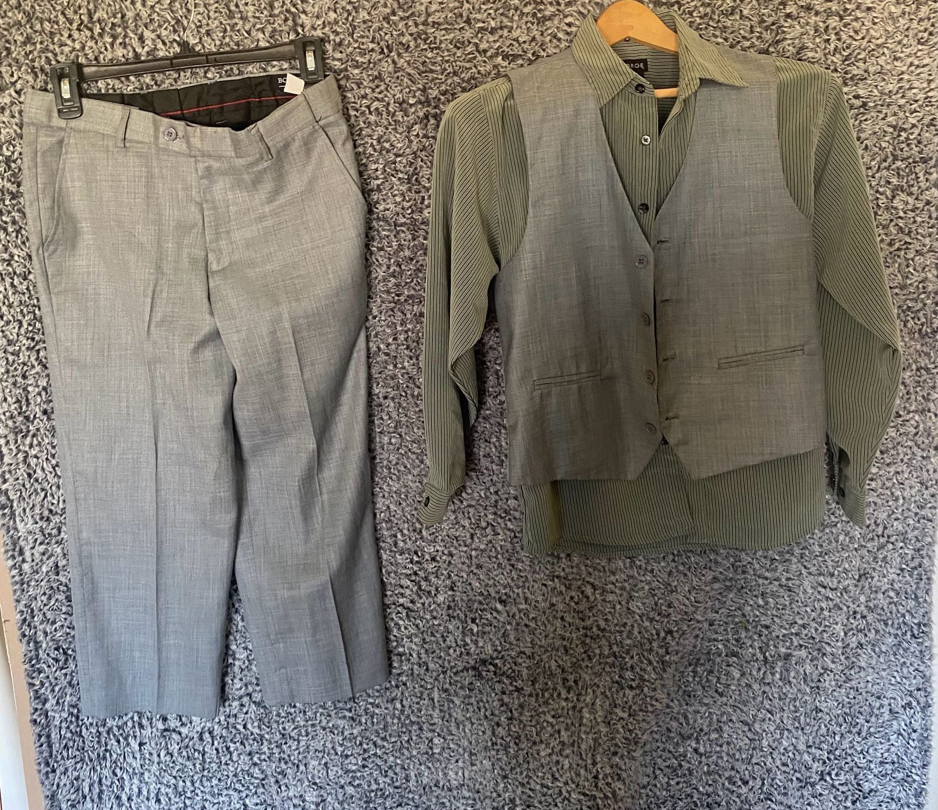 Bocaccio Uomo Boys Grey 4-Piece Suit Set with George Shirt Size 16 11