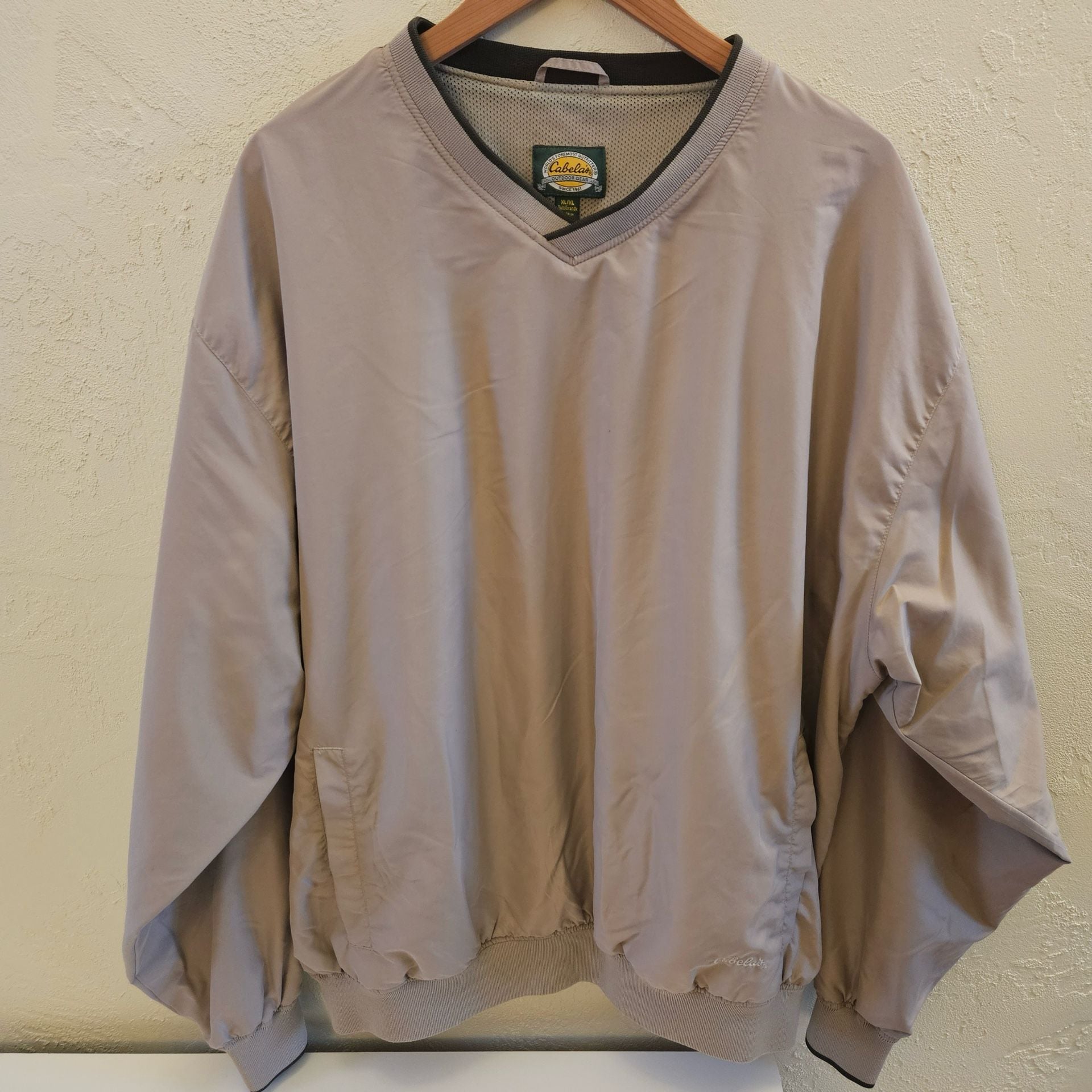 Cabela's Windcrest V-Neck Pullover Windshirt, Tan, Size XL Tall 2