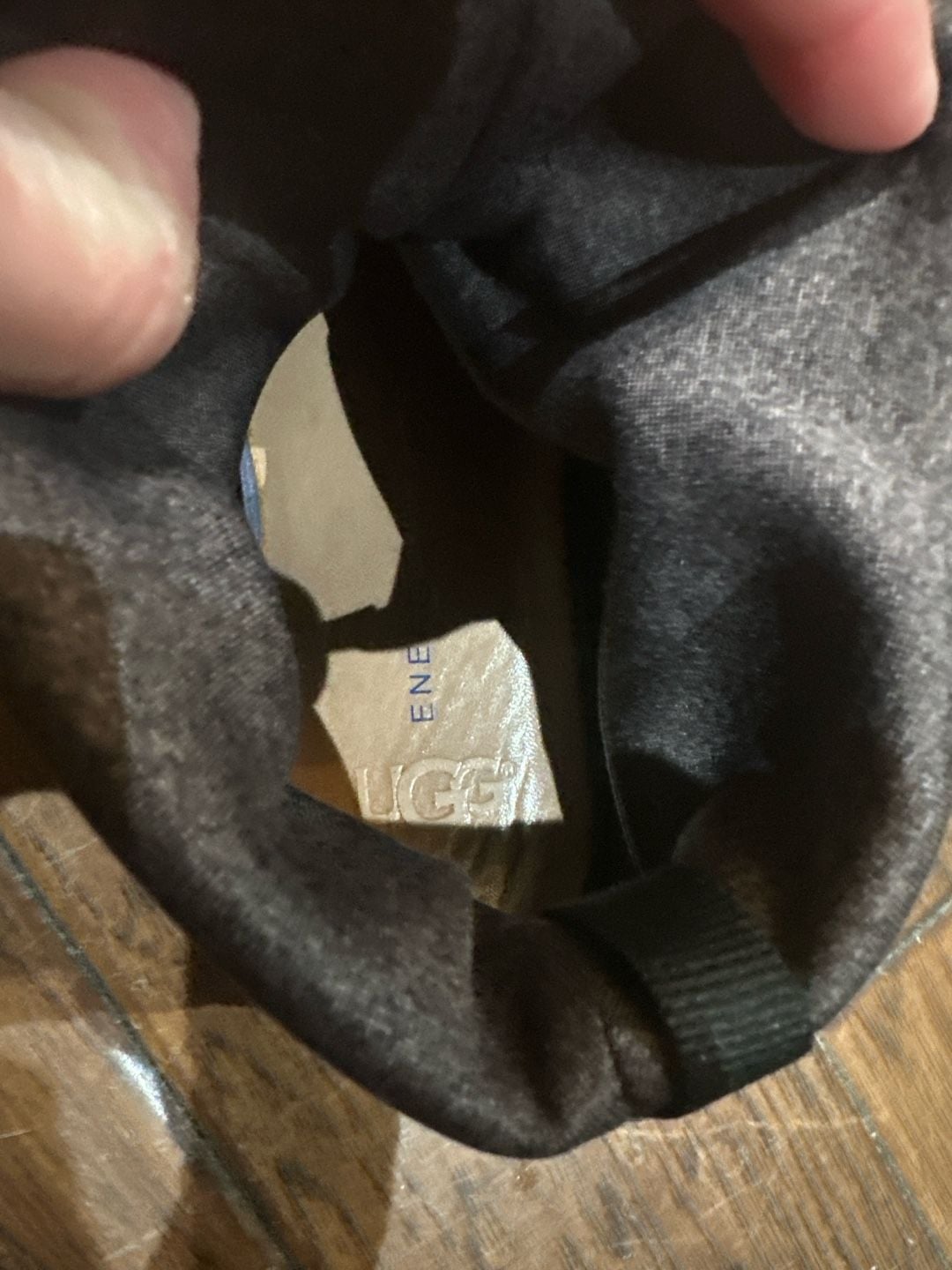 UGG Olive High Top Jersey and Leather Sneakers Charcoal Black 3