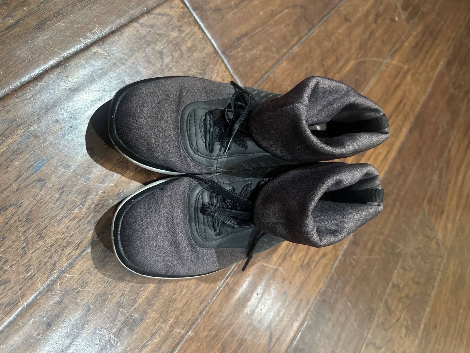 UGG Olive High Top Jersey and Leather Sneakers Charcoal Black 5